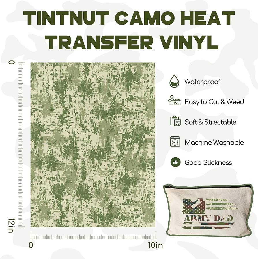 Tintnut Vinilo De Transferencia De Calor De Camuflaje