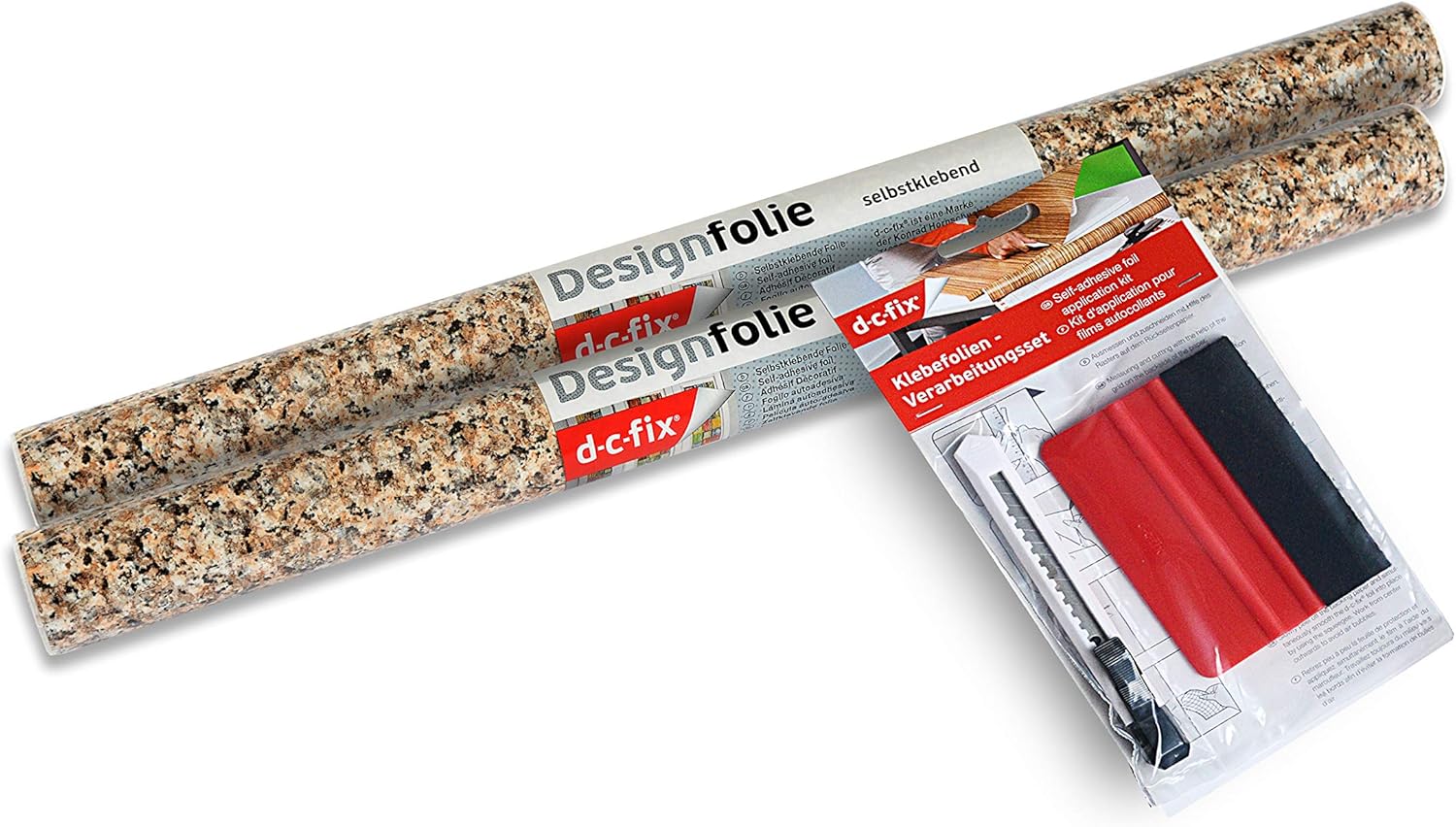 d-c-fix Decorative Self-Adhesive Film, Granite Brown, 26" x 78" Roll, 2-Pack