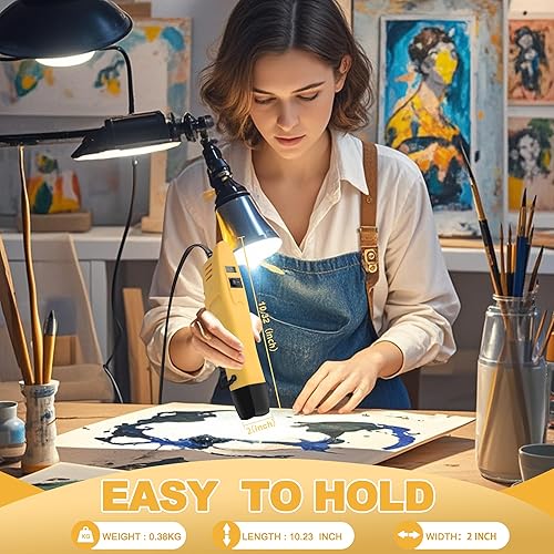 Miniatura 8 de mofa Mini pistola de calor de temperatura variable de 350 W, 250 ℉ ~ 850 ℉ (302.0 °F - 842.0 °F), calentamiento rápido, pantalla digital LCD