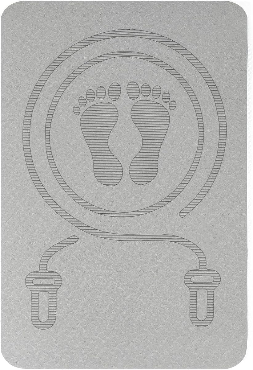 Esterilla de fitness de 0.394 in de grosor para saltar la cuerda, yoga y pilates – Estera de ejercicio multifunción antideslizante para gimnasio en casa, entrenamientos en interiores y exteriores (23,62 x 15,74 pulgadas)