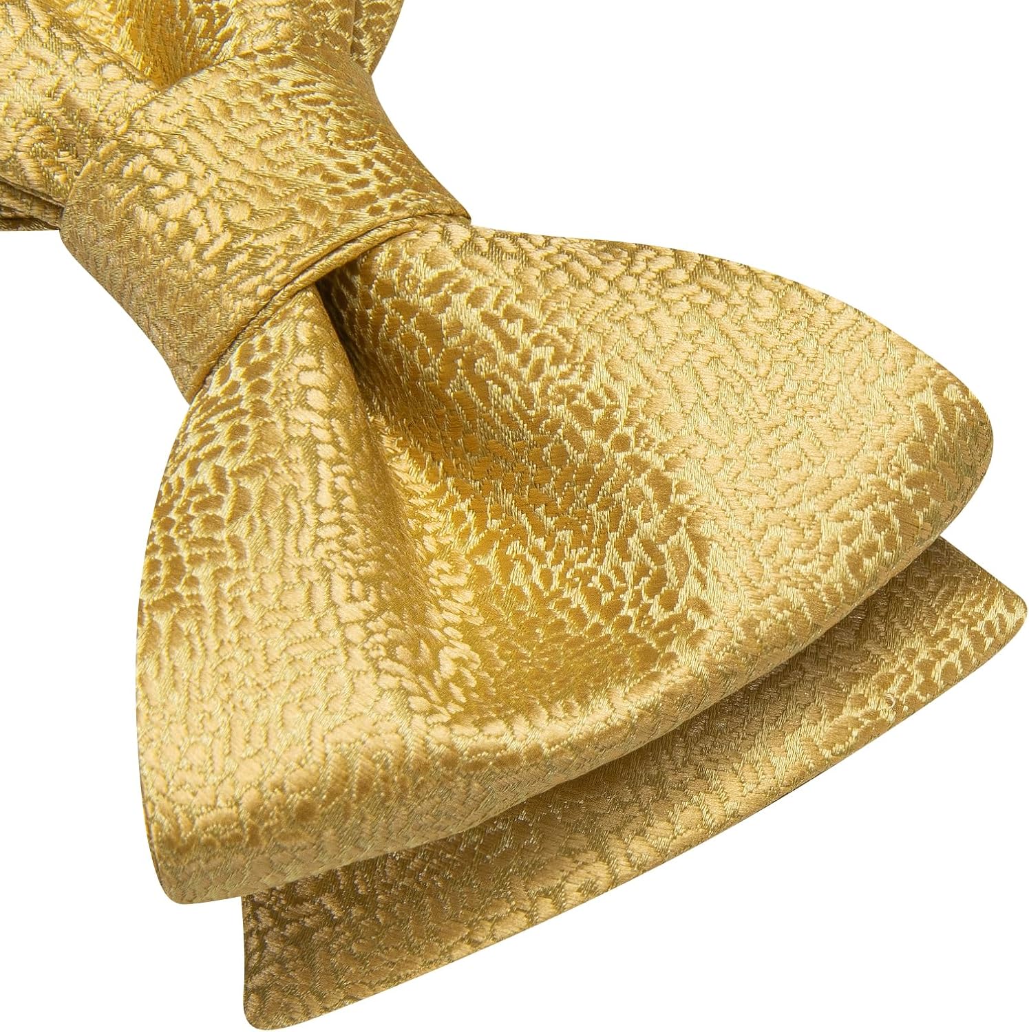 Hi-Tie Mens Selftied Bowties Lapel Pin Set Silk Solid Formal Bow Ties Pocket Square Cufflinks Sets for Wedding Tuxedo - Image 5