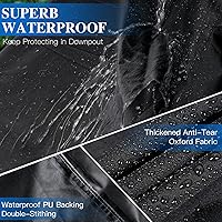 Vista 3 de Funda para mesa auxiliar de patio, impermeable, rectangular (36 pulgadas de largo x 22 pulgadas de ancho x 18 pulgadas de alto, negro) para mesa