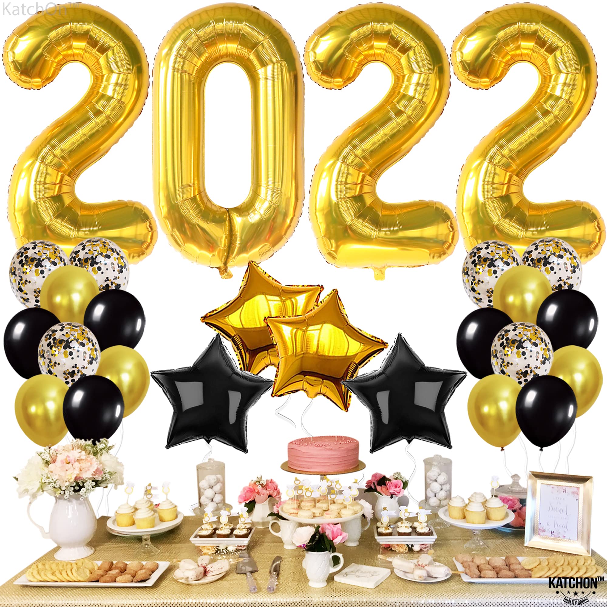 Gold Graduation Balloons 2022 Set 2022 Balloons Gold, Confetti