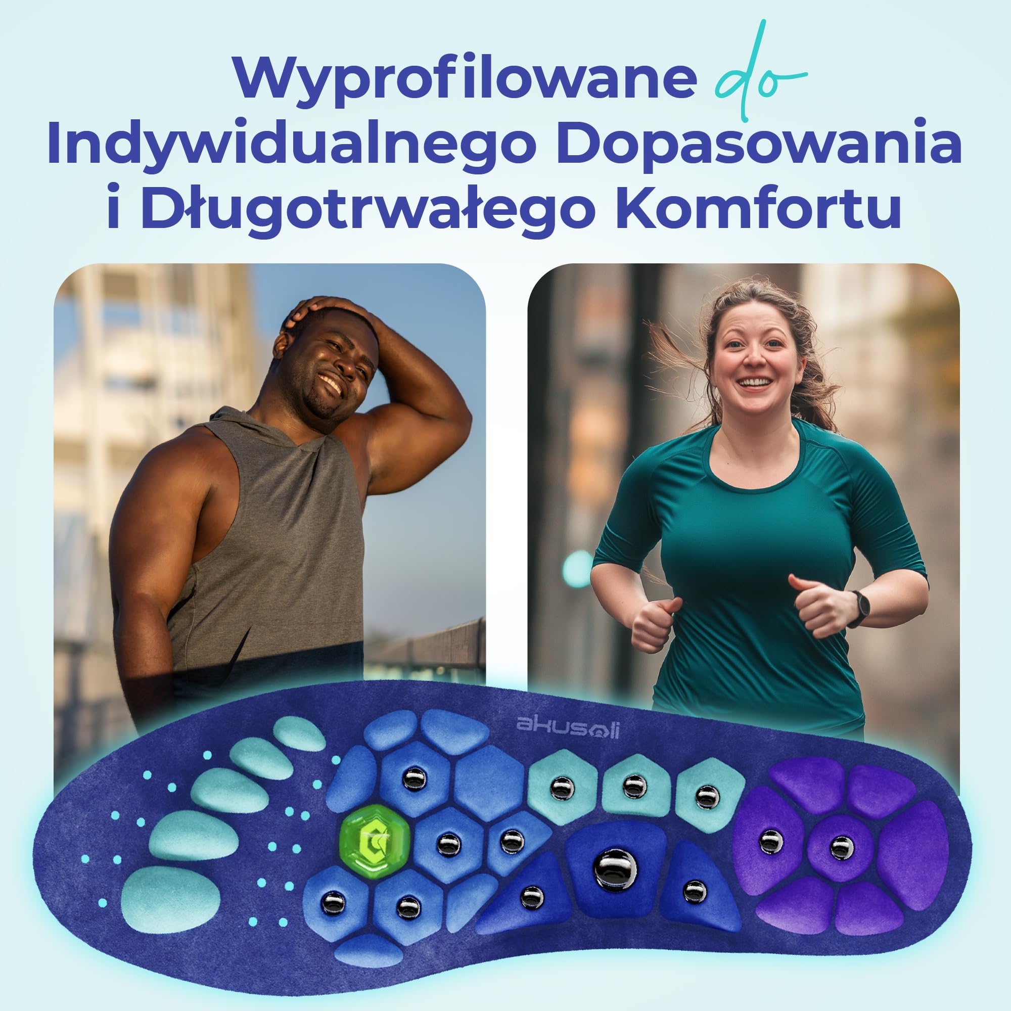 Akusoli Wkładki męskie i damskie. Wkładki do butów z podparciem łuku. Wkładka amortyzacja wstrząsów. Magnetyczne wkładki do butów do akupresury, stojące przez cały dzień EU36-41.5
