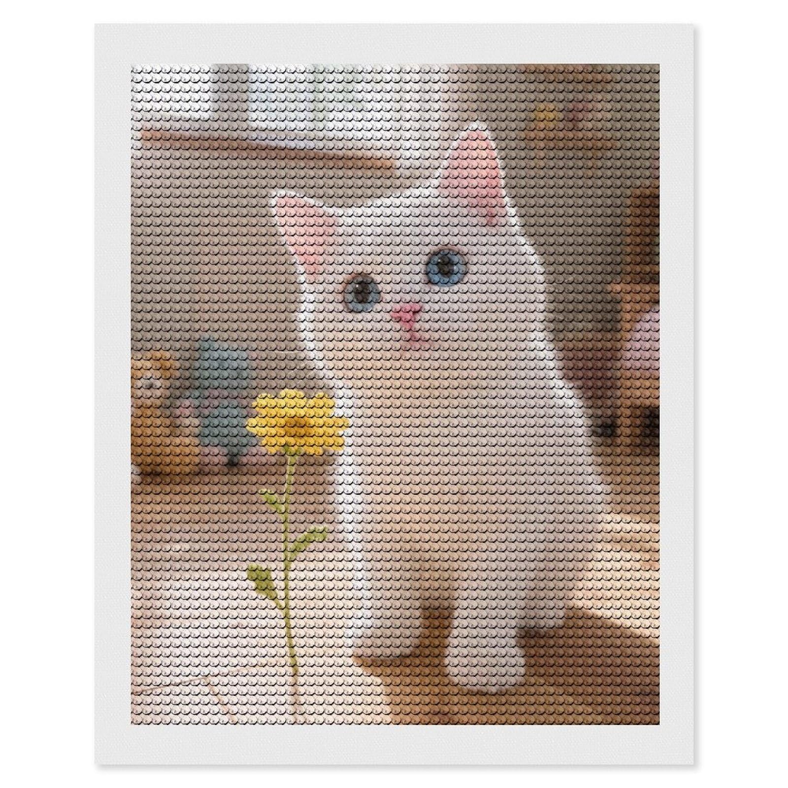DWVTSLH Small Cat Diamond Painting Kits for Adults, Personalized Diamond Photo Art Full Drill, DIY 5D Diamond Art Painting Kits for Beginners, Home Wall Decor 16"x20"