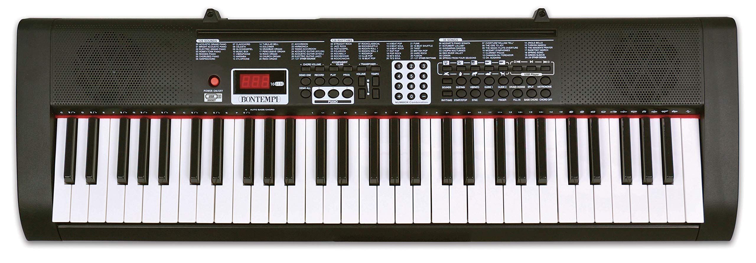Bontempi 16 6130 - Tastiera 61 Tasti con Gambe in Legno