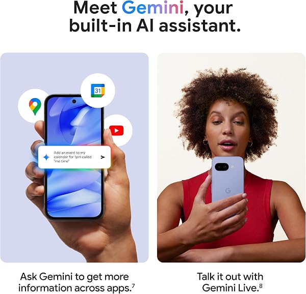 Google Pixel 9a with Gemini - Unlocked Android Smartphone with Incredible Camera and AI Photo Editing, All-Day Battery, and Powerful Security - Porcelain - 128 GB - 4