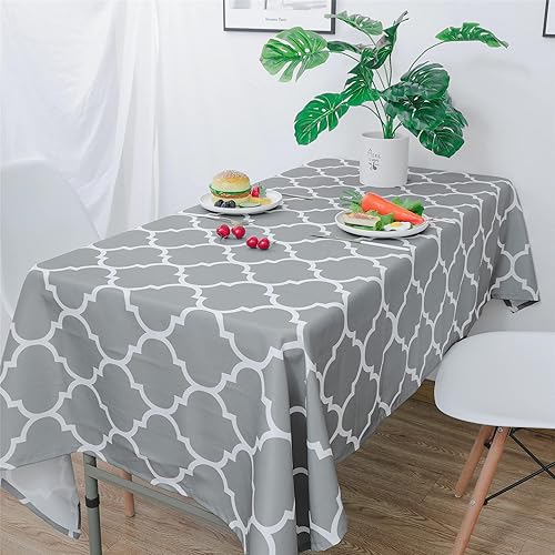 Mantel de tela de poliéster impermeable marroquí rectangular, sin arrugas, lavable, a prueba de derrames, para cocina, comedor, picnic, banquete,