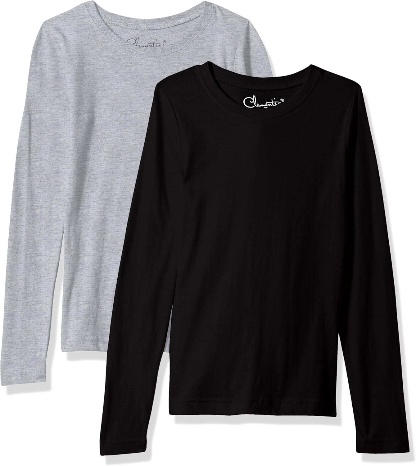 【2plan】24SS★ [MADE] [2PACK] Silket U-neck long-sleeve T LA POP ART Women's Soft Cotton 2 Pack Long Sleeve Crew Neck