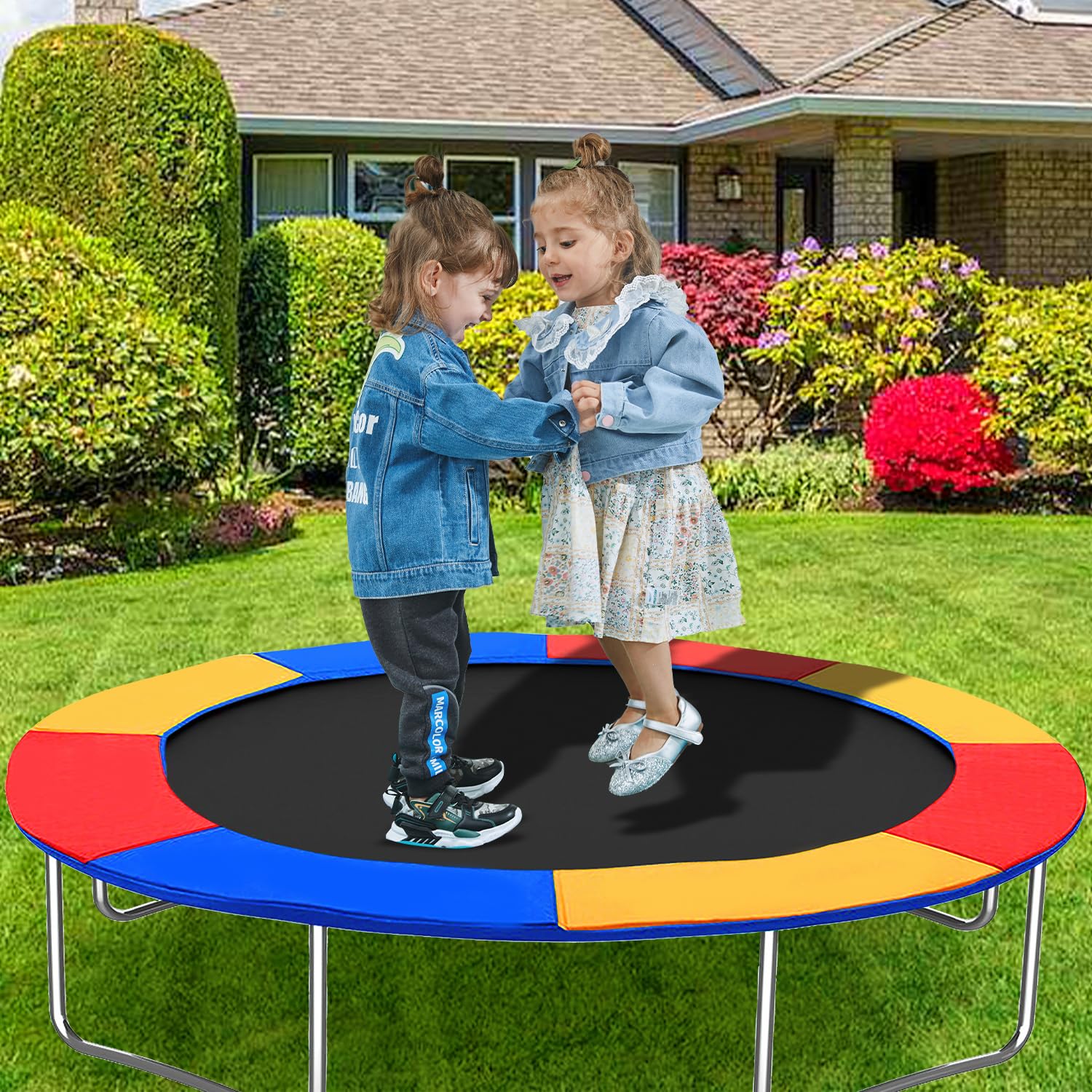 Herrselsam Copertura del bordo del trampolino antistrappo, resistente ai raggi UV, protezione dei bordi, accessorio per trampolino da fitness, colorato