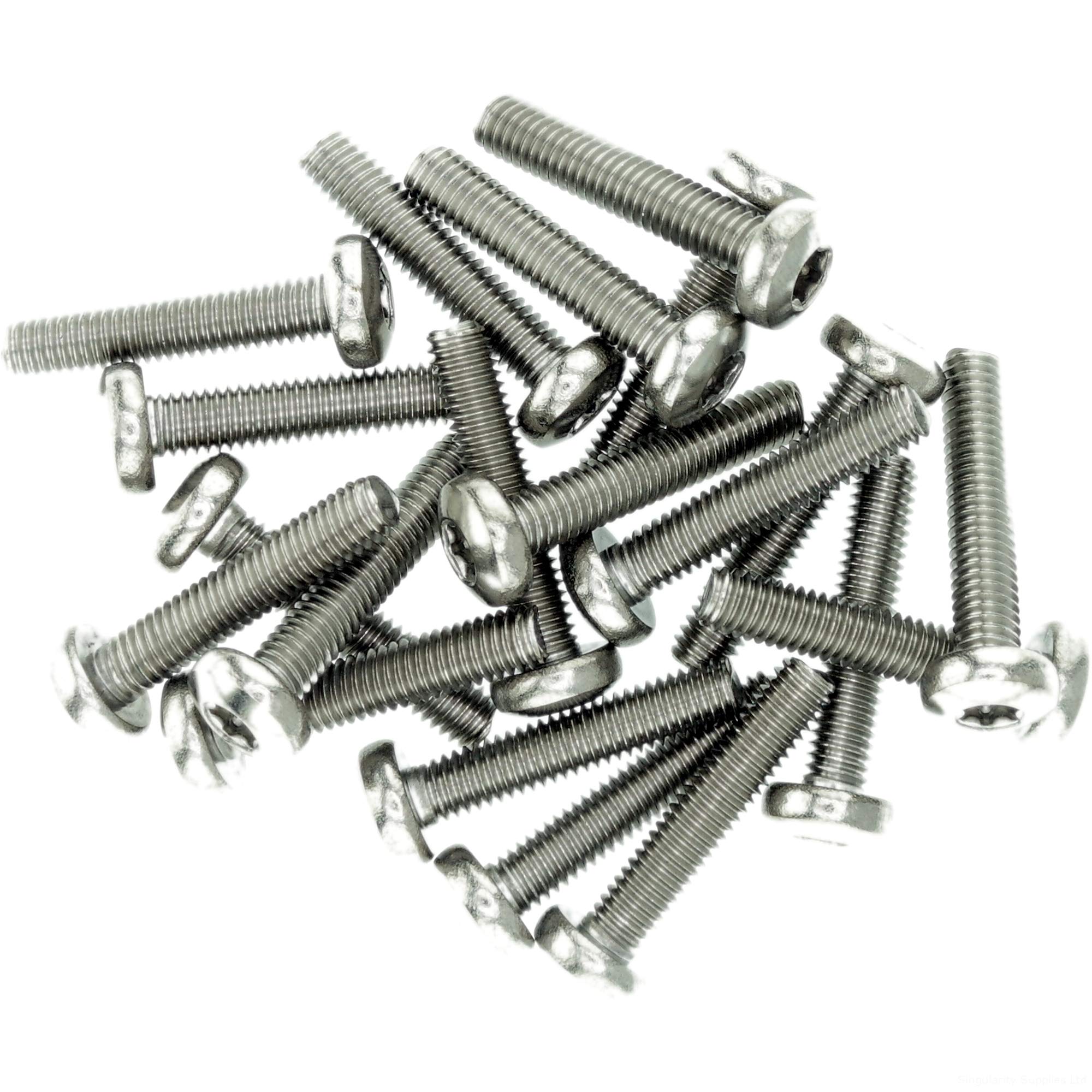 Singularity Supplies M2.5 (2.5Mm X 6Mm) Tx Pan Thread Rolling Screw - Stainless Steel (A2) (Pack Of 20)