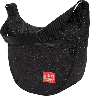 Manhattan Portage Midnight Nolita Shoulder Bag Glitter-Threaded Stylish Day-to-Night Bag with Dual Zippers Compact Design