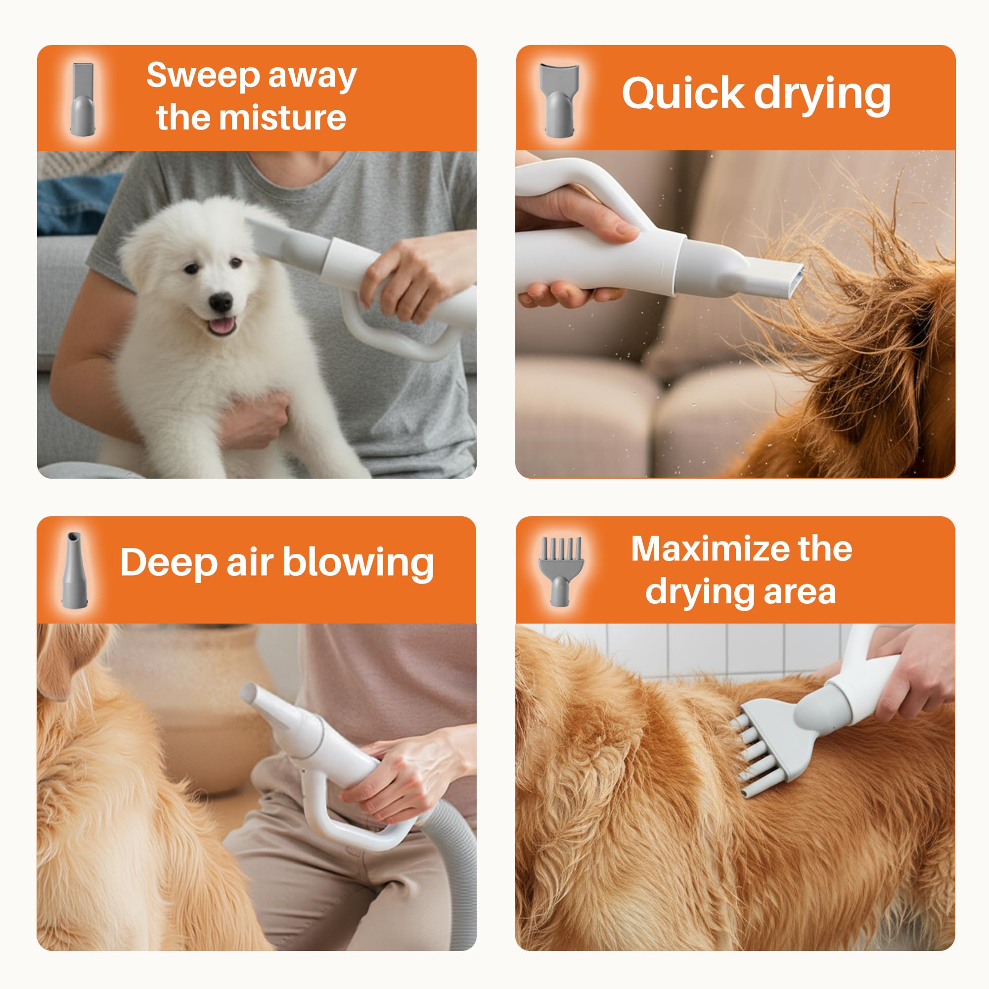 NEWBULIG Dog Hair Dryer with Heater for Grooming, Temperature Adjustable view 7
