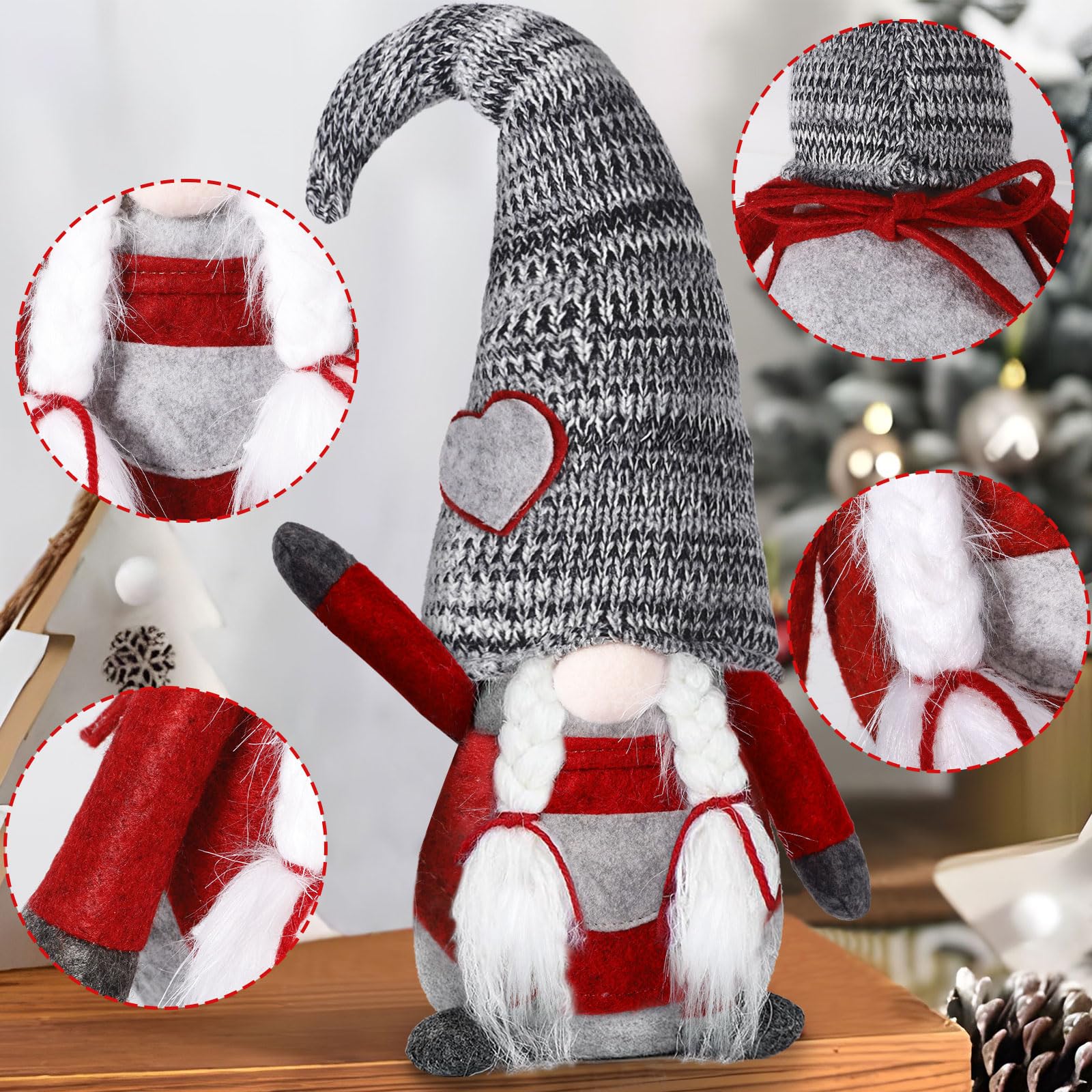 3Pc Gnome De Noel Lumineux,Lutin Farceur De Noel En Peluche De Noel Decoration Gnomemini Elfe De Noel Suedois Faits A La Main De Pere Noel Decopour Decoration De Noel Et Decoration De Table 91996025