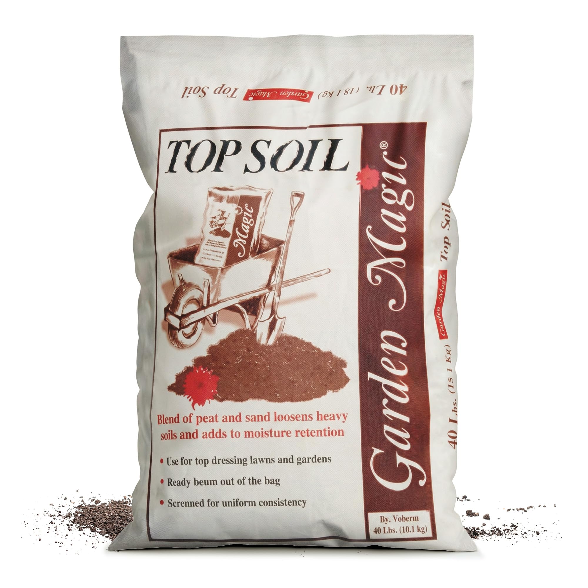 Michigan Peat 40 Pound Bag Garden Magic Organic Planting Potting Top Soil Blend Mix for Indoor and Outdoor Gardening and Landscapes, White