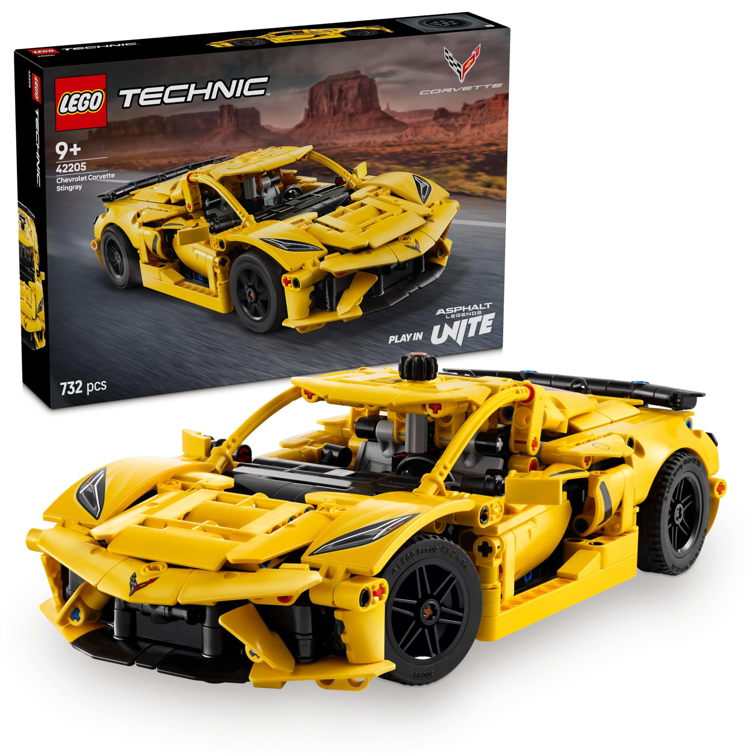 LEGO Technic Chevrolet Corvette Stingray Car Model Kit Vehicle Toy 42205 Building Blocks Toys for 9+ Gift for Boys and Girls-image-42