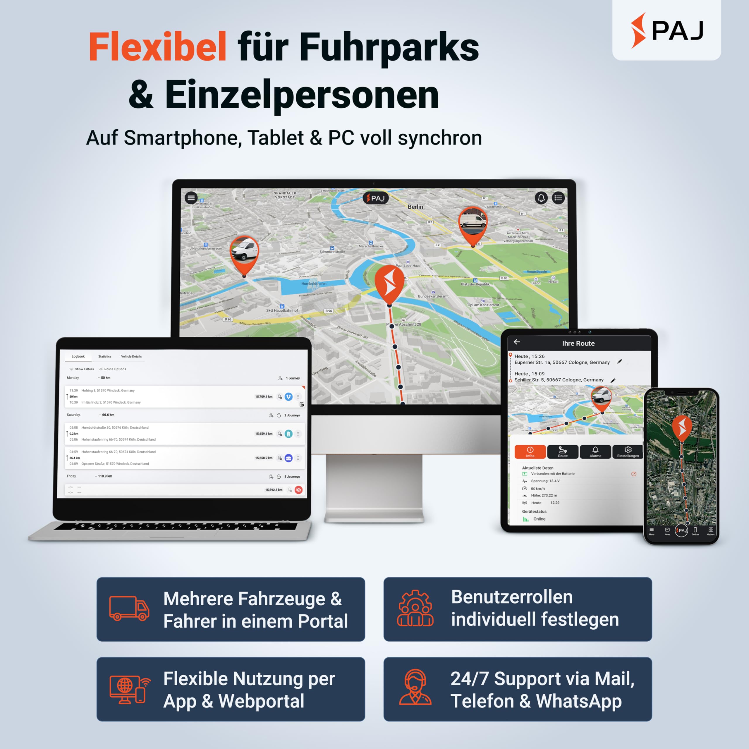 PAJ GPS elektronisches Fahrtenbuch, finanzamtkonform, lückenlos & manipulationssicher, OBD2 Stecker, automatische GPS Aufzeichnung, Global SIM Karte, Auto, LKW UVM