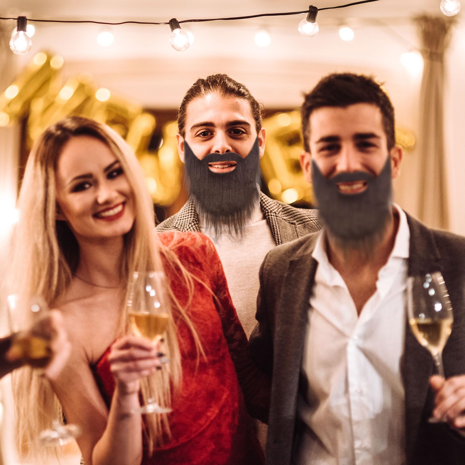 Set De 2 Barbas Falsas Con Bigotes – Disfraz De Halloween Y Fiestas De Carnaval En Marrón