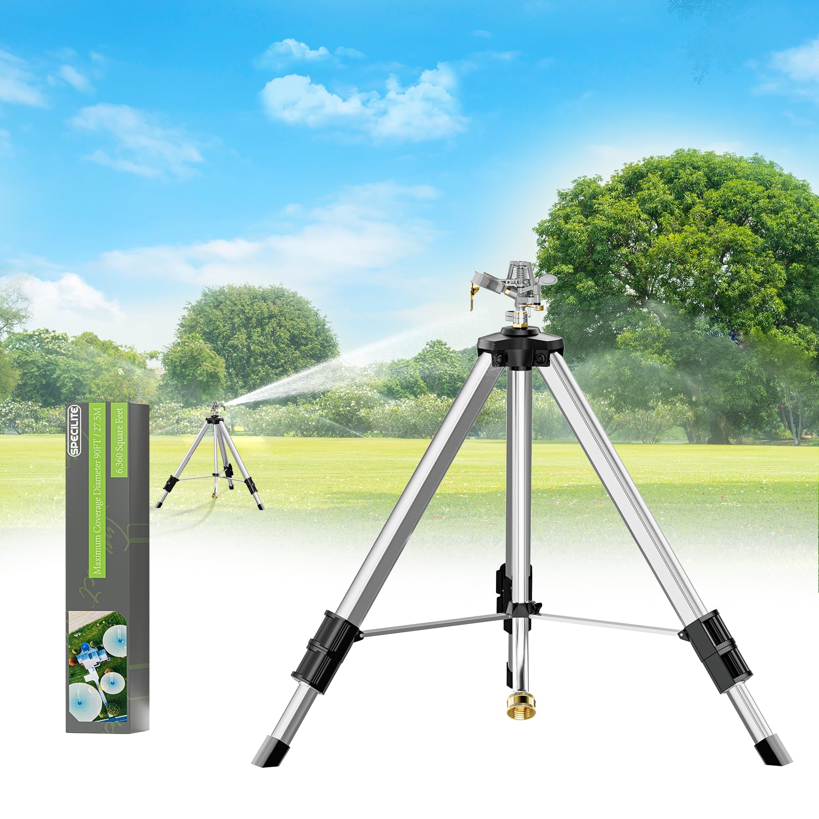 SPECILITE Brass Impact Sprinkler on Tripod Base