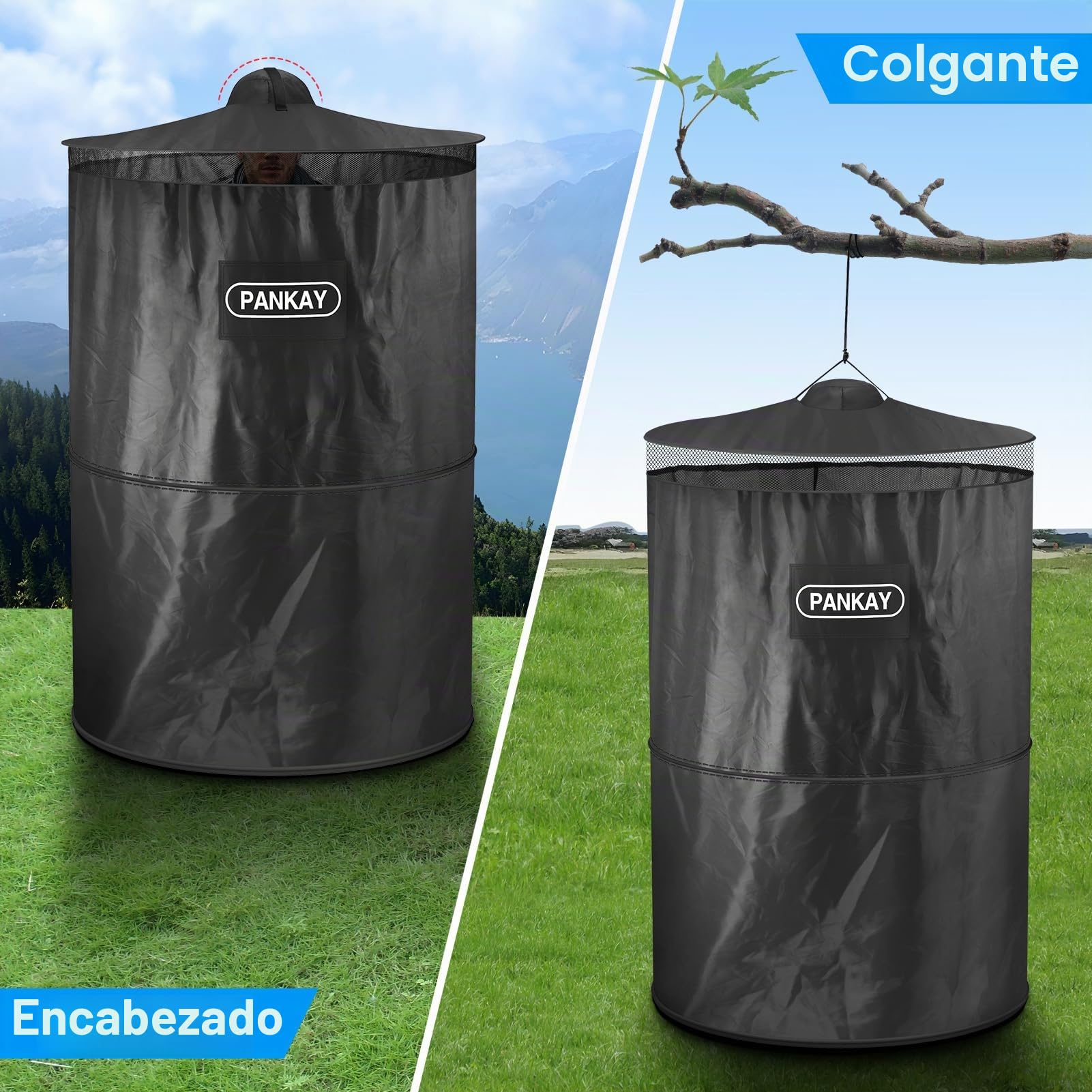 PANKAY Tienda de campaña desplegable de privacidad, portátil para Acampar al Aire Libre, baño, Refugio Plegable para Acampar y Emergencia, Ligera y Resistente, fácil de Instalar, Plegable, con Bolsa