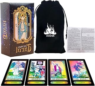 IXIGER Tarot Cards,tarot cards with guide book,tarot deck,78 classic tarot deck,tarot card deck with guide book and gift bag,Fortune-telling game for beginners and experts.