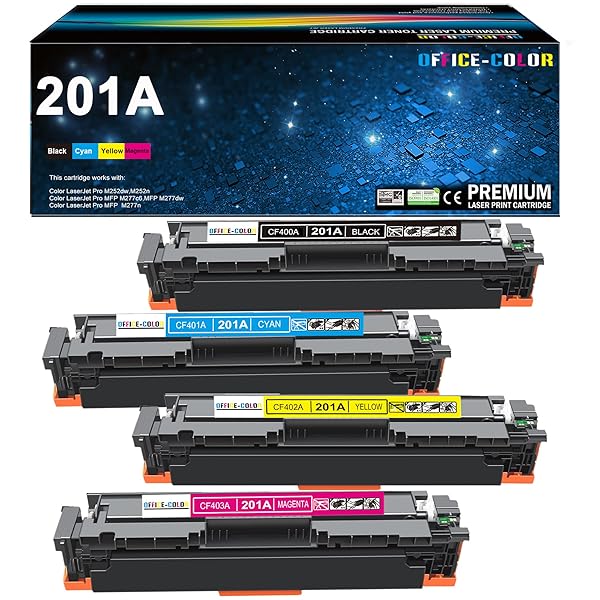 201A Toner Cartridges 4 Pack Works with HP Color Laserjet Pro MFP M277dw M252dw M277n M277c6 M252n M277 Printer (Black,Cyan,Magenta and Yellow)