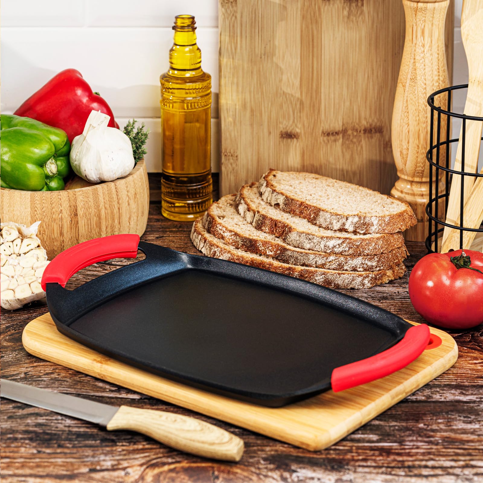Castey RED - Plancha de asar 100% aluminio reciclado