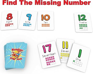 Number Slap Jack Recognition & Fun Number Sense Math Game for Kids 4-7