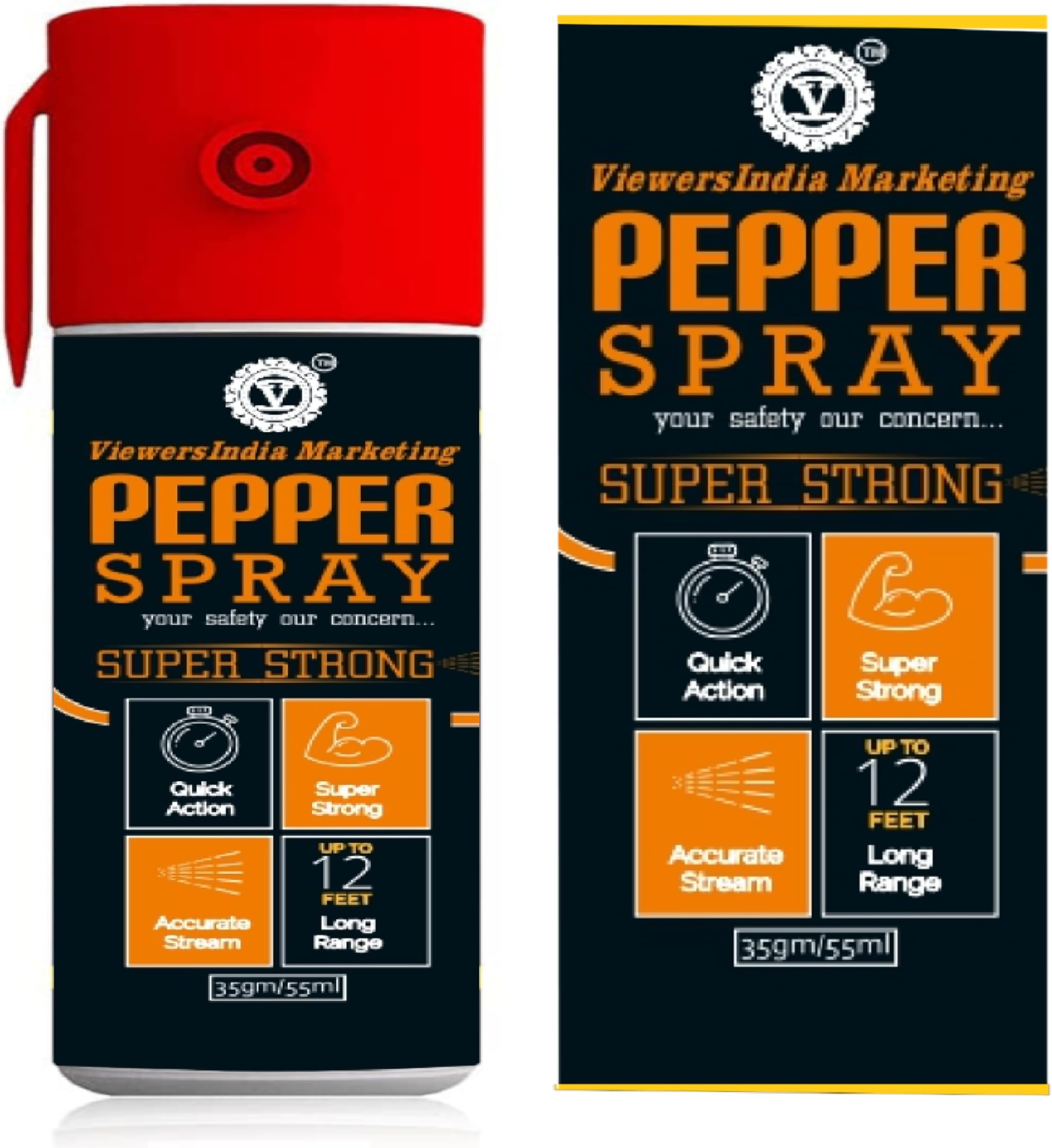 Pepper Spray Gun Self Defence for Men and Women Small Pocket Size Heavy Duty Effective Self-Defense 40-50 Time Spray