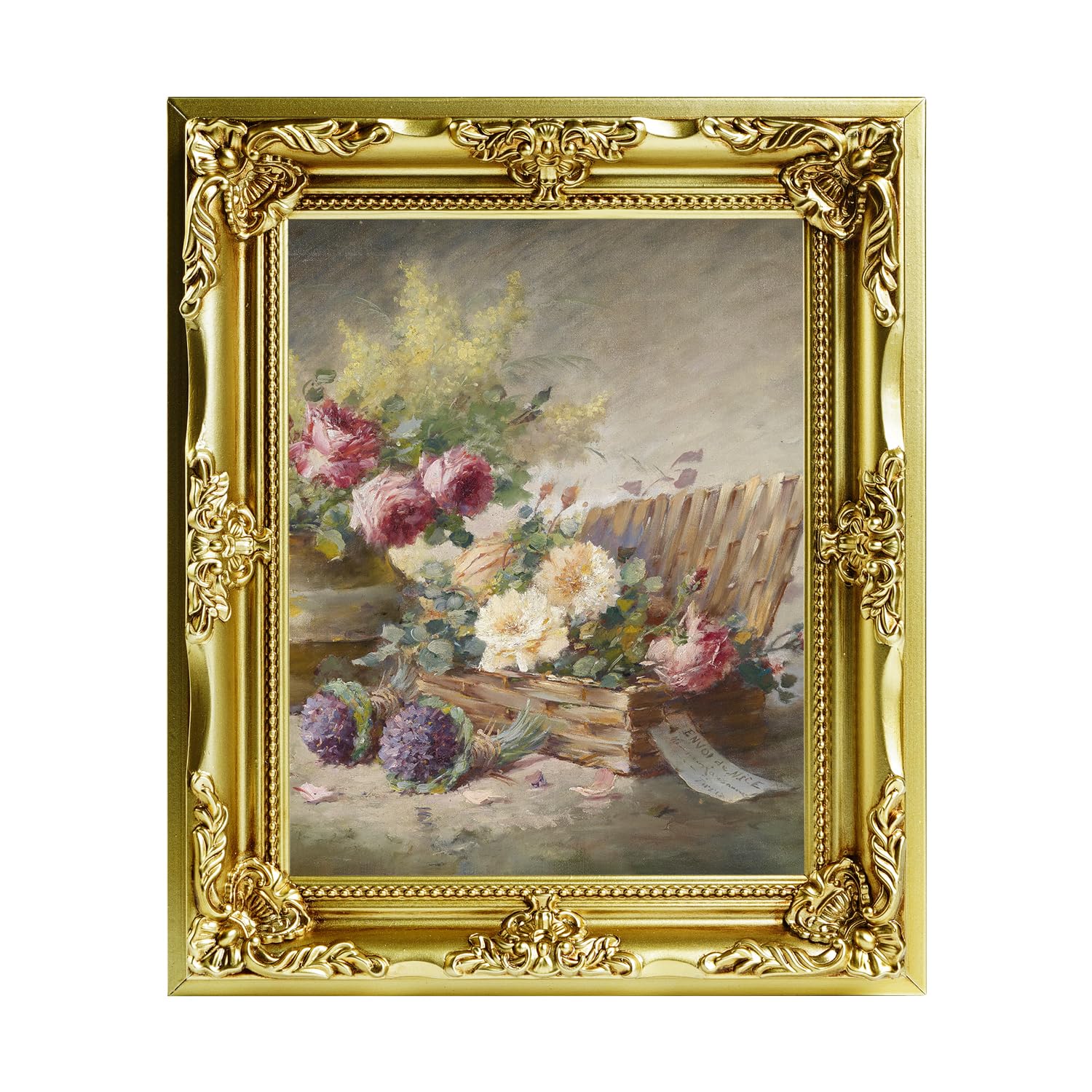 Wooden Vintage Picture Frame 11x14 Antique Gold Photo frame with Acrylic Glass for Photo Display Baroque Tabletop Wall Hanging Home Decor Picture Frames