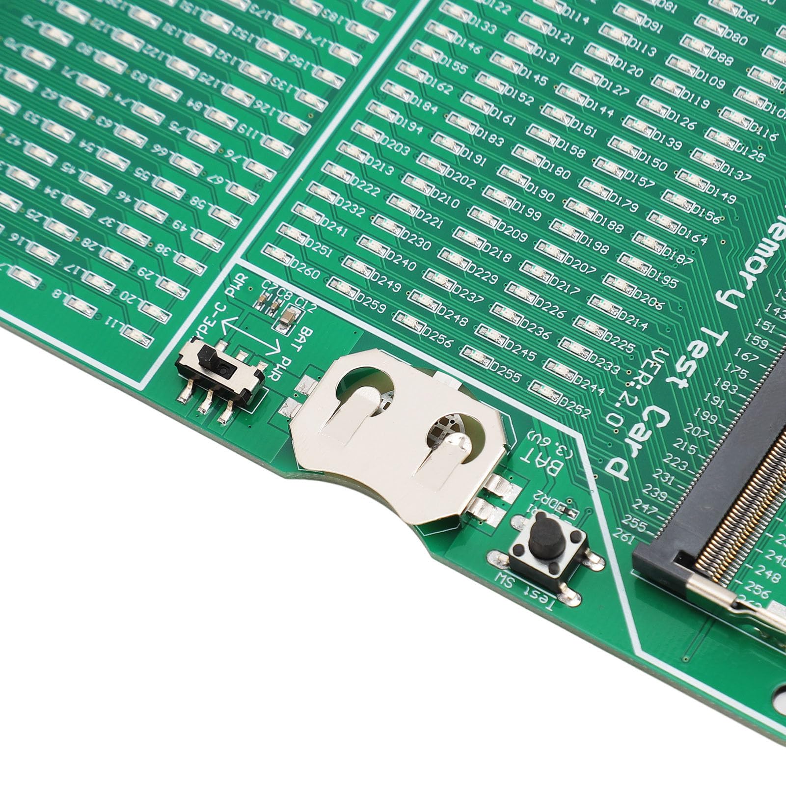 Testeur de Mémoire DDR4 DDR5 2 en 1 Carte de Test de L'emplacement à Mémoire de Mémoire Multifonctionnelle avec Indicateur LED pour Ordinateur Portable