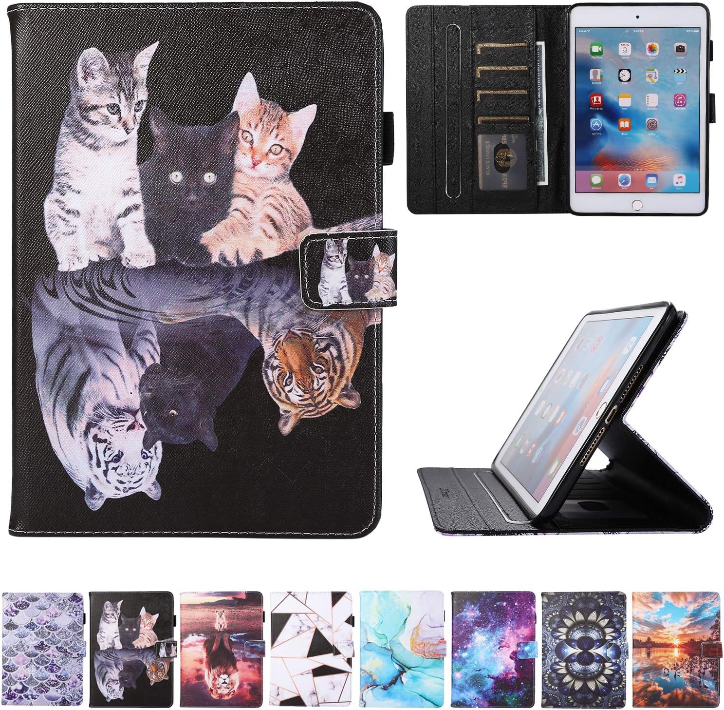 JZCreater Kindle fire HD 10 Case Old Model 2019, Compatible with 10.1" Amazon Fire HD 10 Tablet (9th/7th/5th Generation, 2019/2017/2015 Release), 3 Cats