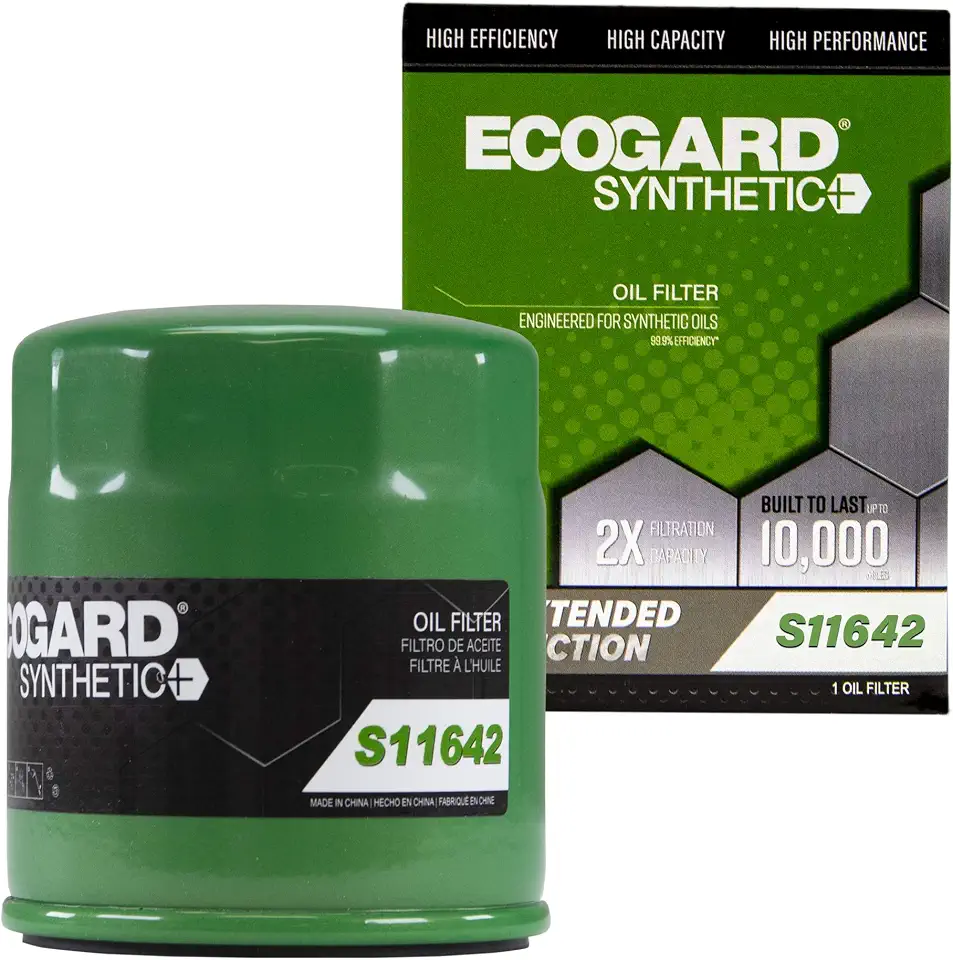ECOGARD S11642 Filtro de óleo do motor Spin-On para óleo sintético – Substituição premium serve para Chevrolet Colorado, Cruze, Equinox, Impala, Malibu, Spark