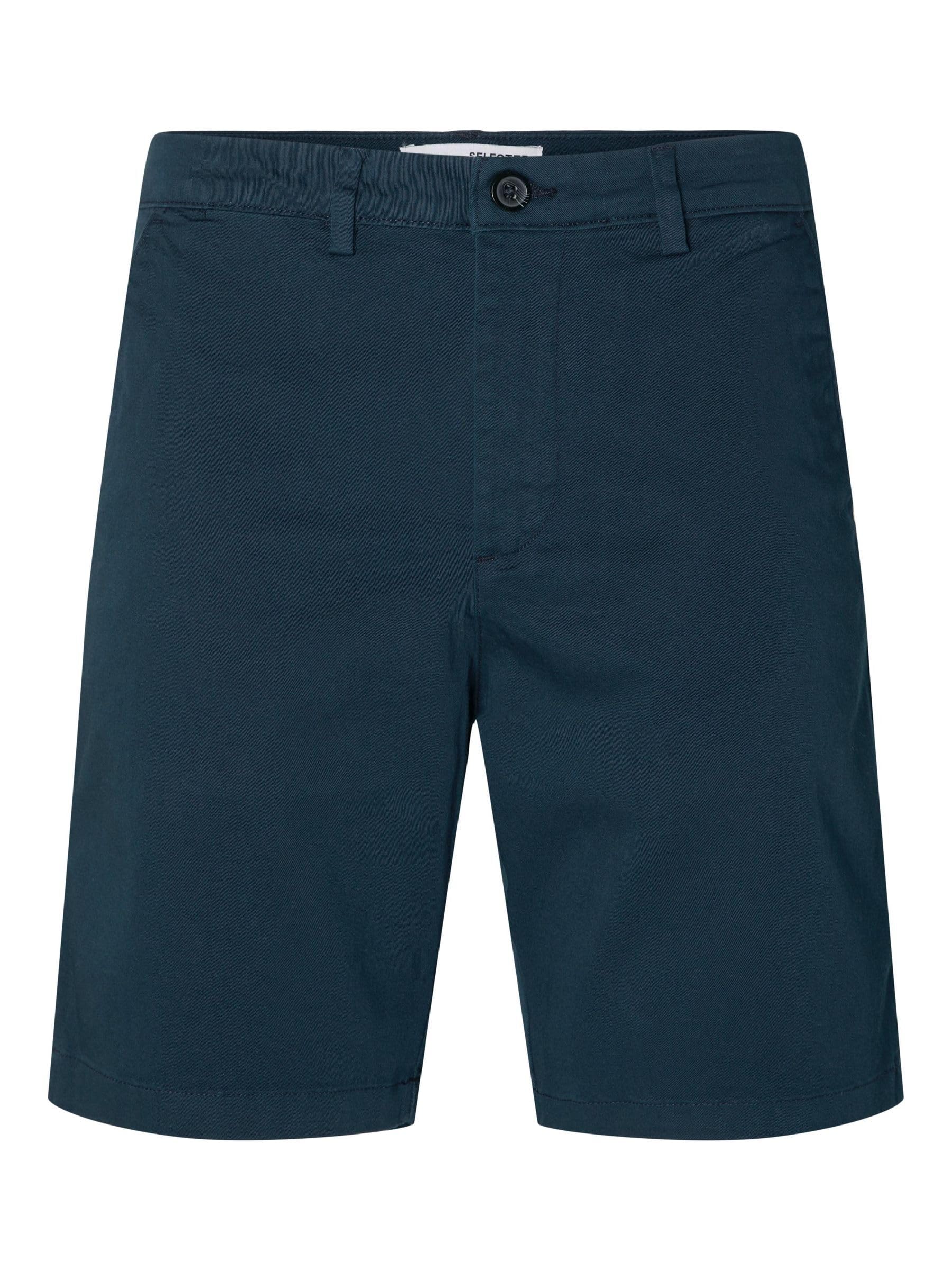 SELECTED HOMME Men's Slhslim-Miles Flex Shorts Noos Chino Shorts, Sky Captain, S