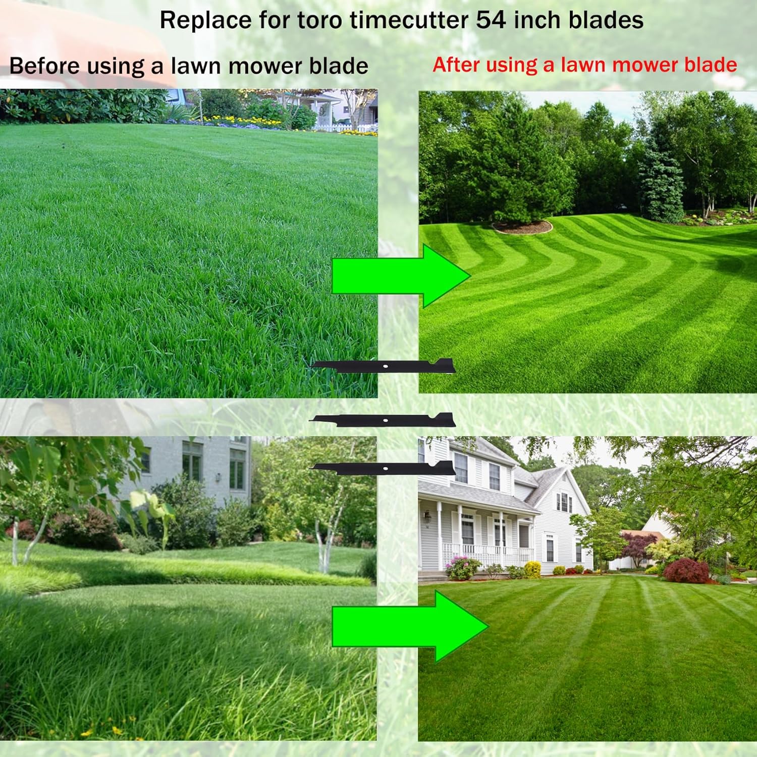 115-9650-03 115-2454-03, 54 Inch Lawn Mower Blade, Fit for Toro 54 Inch Timecutter ZX5400 ZX5420 ZX5450 MX5400 MX5480 Deck Lawn Mower, Replace for 115-4999 115-4999-03 Mower Blade, 5 Year Warranty