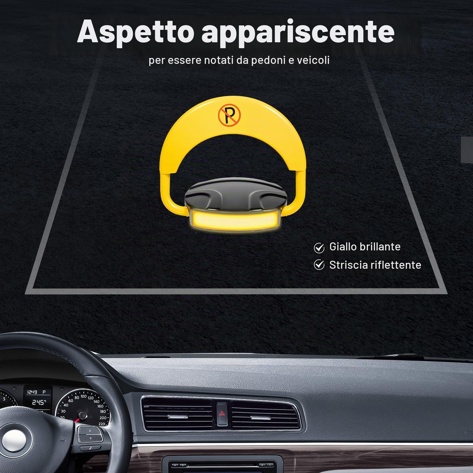 MINRS Blocco per parcheggio, serratura pieghevole con telecomando, blocco privato elettronico per parcheggio con funzione di allarme, paletto elettrico per parcheggio, grado di protezione IP67