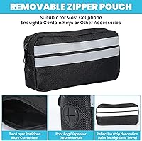 Vista 6 de Correa de perro manos libres con bolsa, correa para perro para 2 perros con doble asa, cinturón retráctil para perros para caminar, correr, trotar