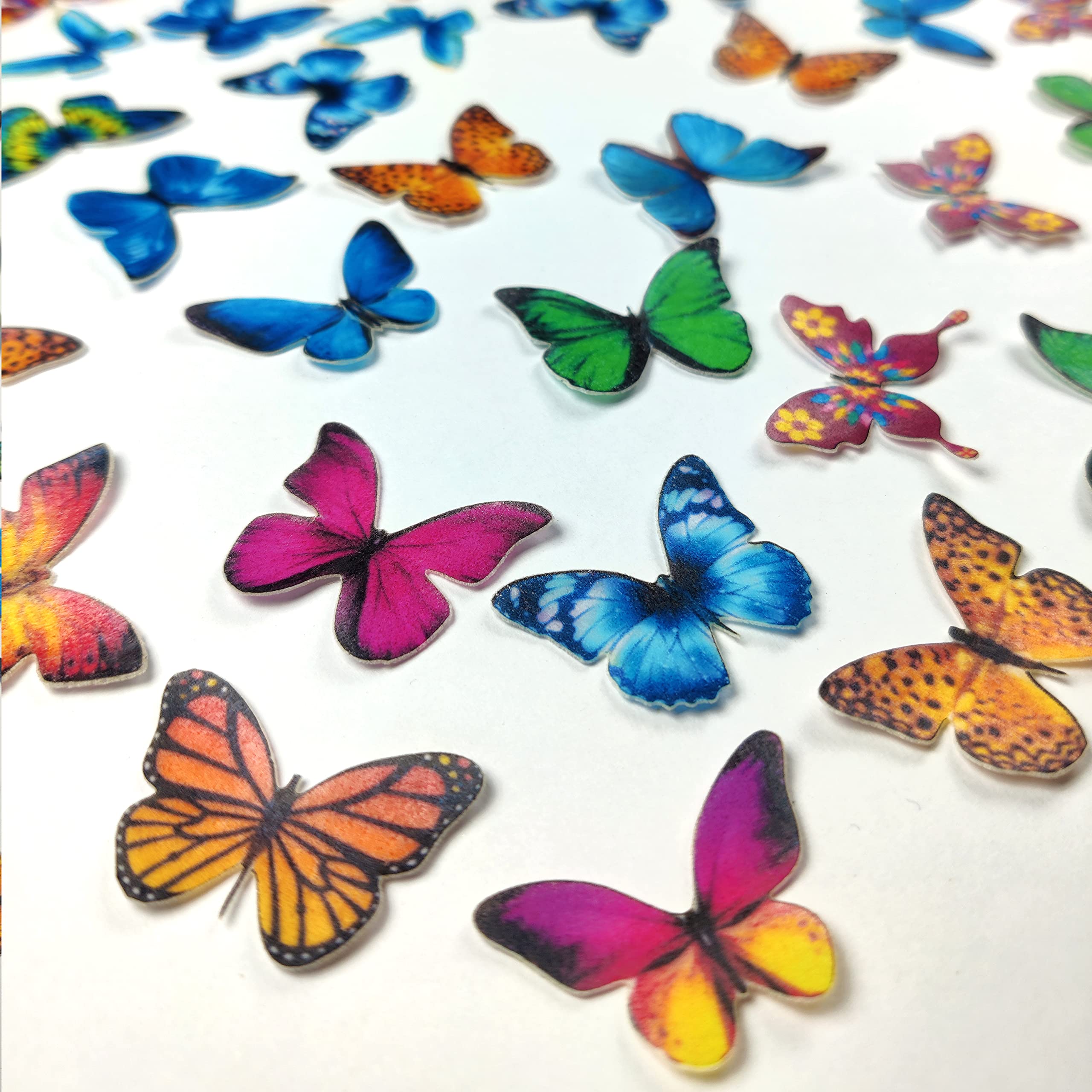 Tastycrafts Cake Décor combo of Edible Sparkling Golden, Silver, and Pink Sugar, Mixed Color Butterfly Small and Flowers Pre-cut wafer paper | Stick-on Cake décor | Sprinkle Decorations 4