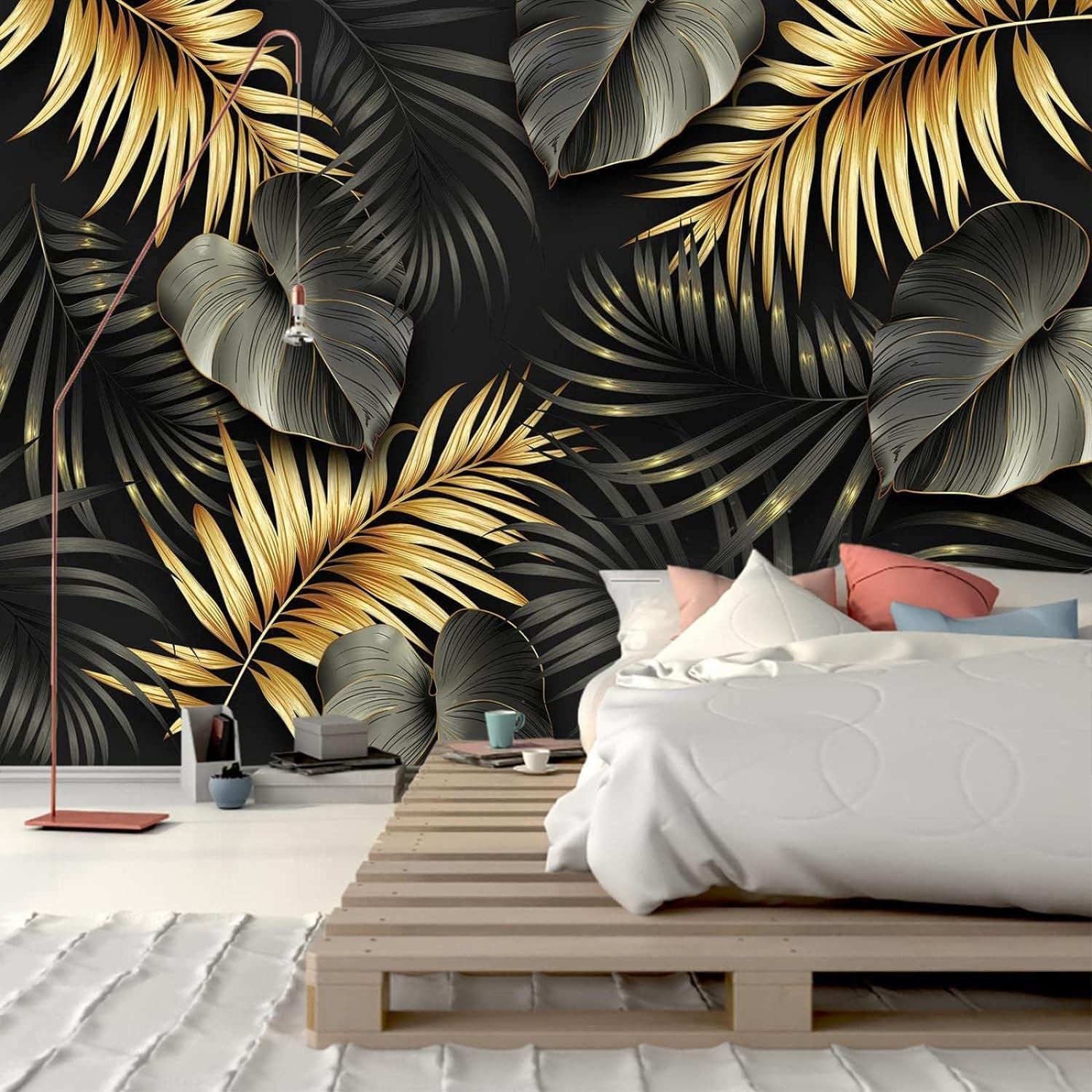Peintures murales 3D de feuilles simples de qualite superieure pour interieur elegant