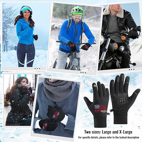 Miniatura 6 de Guantes de invierno para hombres y mujeres, guantes de correr ligeros y cálidos para pantalla táctil, guantes térmicos de punto