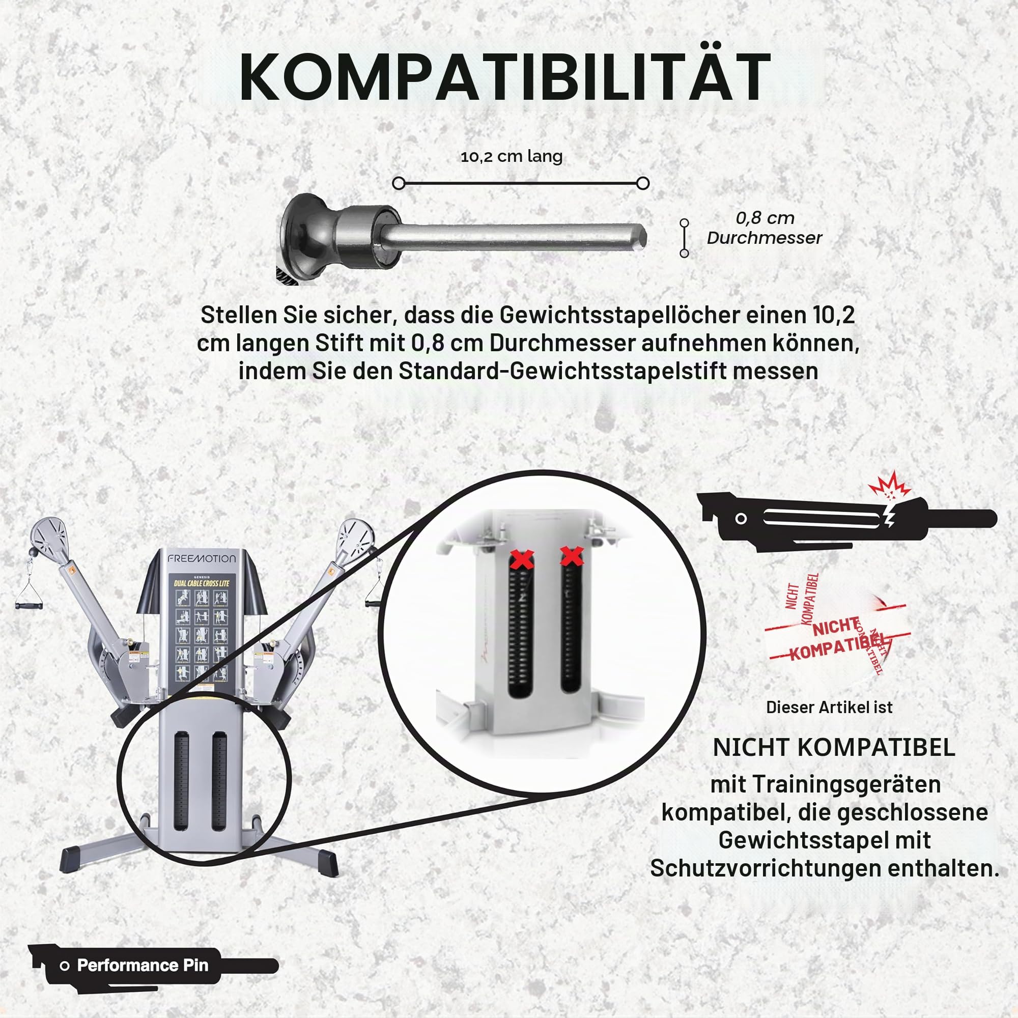 The Original Drop Set Pins für Fitnessstudio, eine weitere Wiederholung mit Gewichtsstapelstiften, sofortiger Übergang zu niedrigeren Gewichten für mehr Wiederholungen, hergestellt in