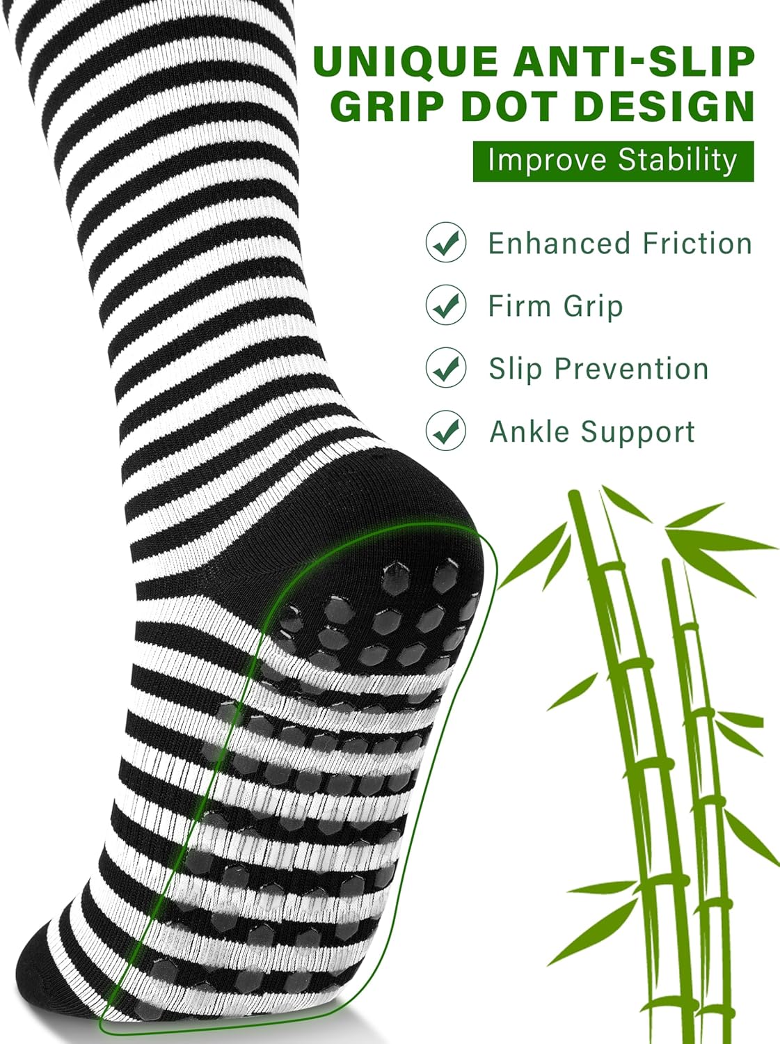 4 Pairs knee high socks for women Bamboo Calf Dress Long Athletic Tall Tube Socks for Outdoor Sport - Image 5