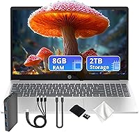 HP 15.6" HD Laptop Intel Core i5-1334U, 8GB RAM, 2TB Storage + Docking Station, Wi-Fi 6, Copilot PC, Windows 11 Silver