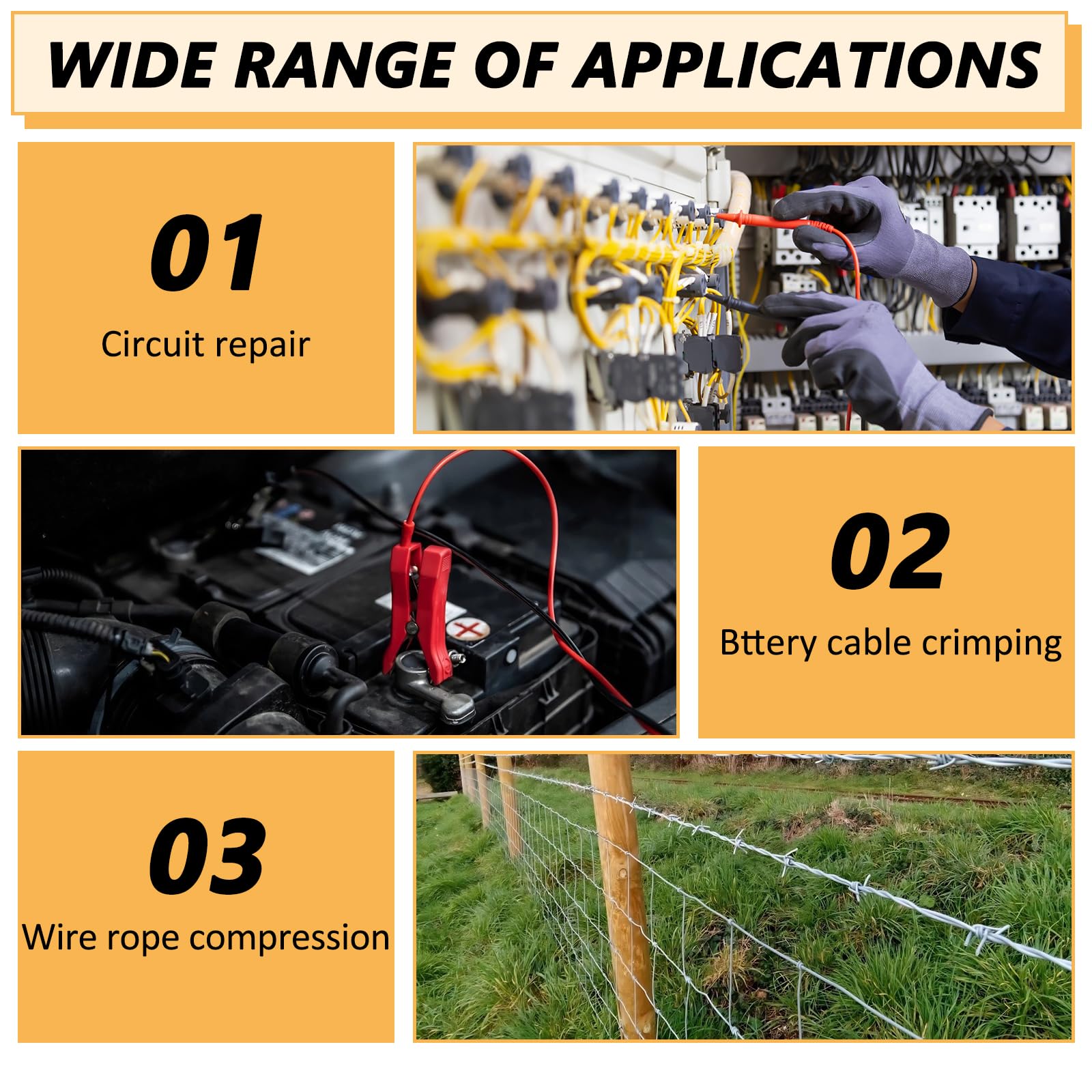 Herramienta de crimpado hidráulico 6AWG-600MCM Herramienta de crimpado de cable de batería con 11 troqueles fácil de operar, kit de herramientas de crimpado de alambre hidráulico para cuerda