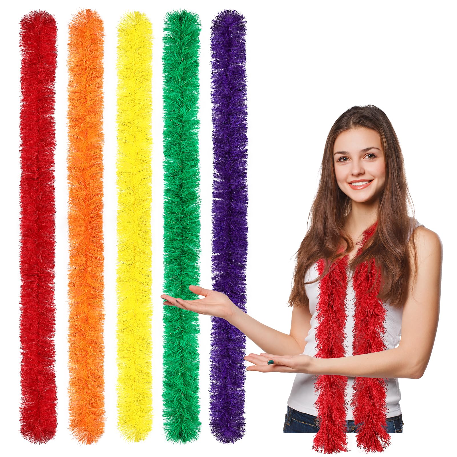 GIMOCOOL Décoration Boas Moelleux, Boa Guirlande Décoration Rose, Dress Up Party Favors, Accessoires de déguisement Souples pour la Danse, Halloween, Le Cosplay et Les Cadeaux de fête