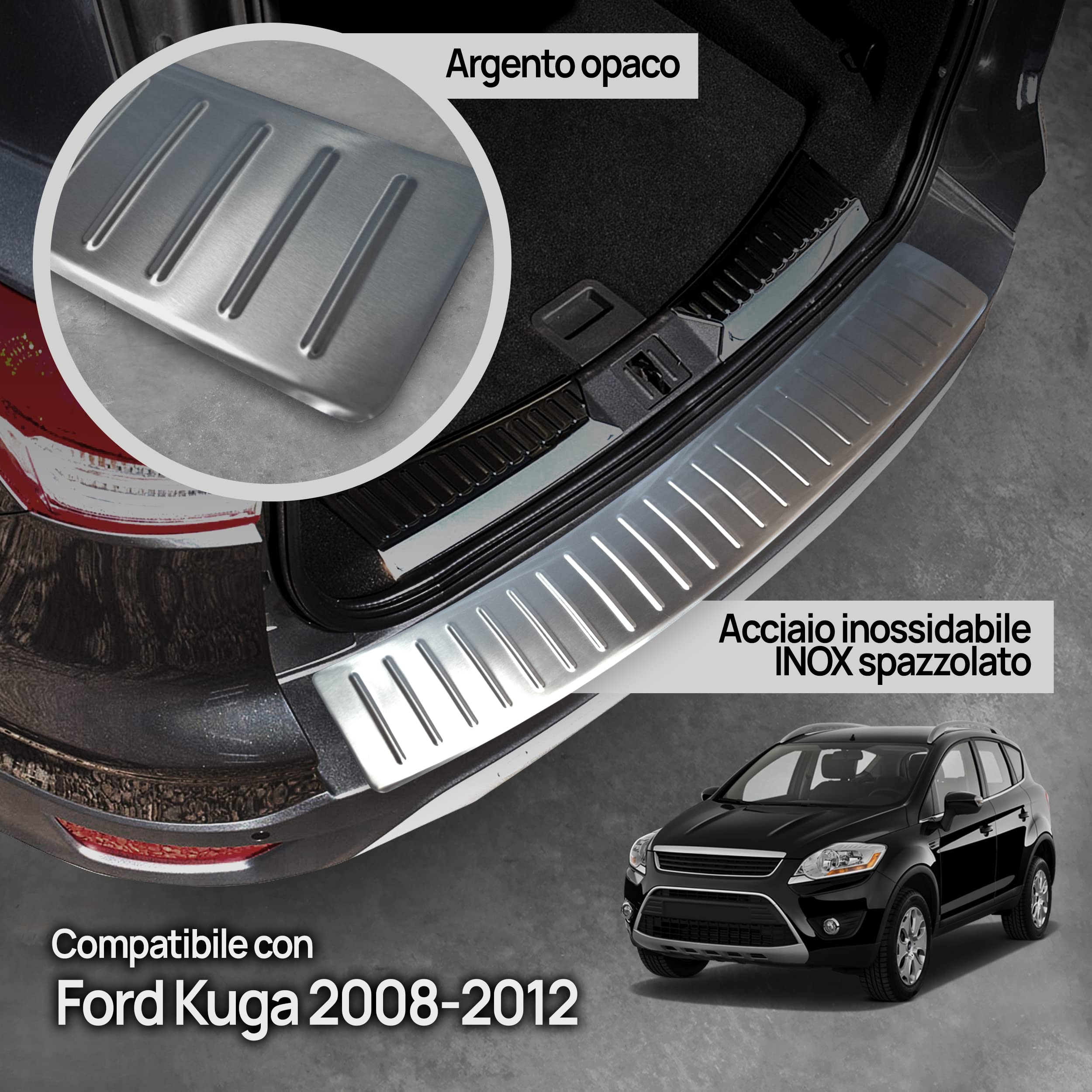 Protezione Paraurti Posteriore Per Ford Transit Custom 2012-2023 | Acciaio INOX Cromato - Foto 7