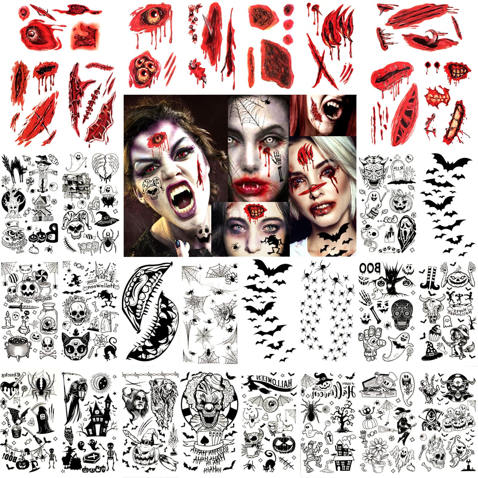 Tatuaggio Pipistrelli Volanti - Tatuaggio Di Halloween / Tatuaggio - Foto 7