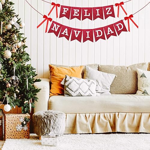 Miniatura 3 de Cartel decorativo de Feliz Navidad para chimenea, pared interior de Navidad, decoración de Navidad, pancarta con purpurina de Feliz Navidad