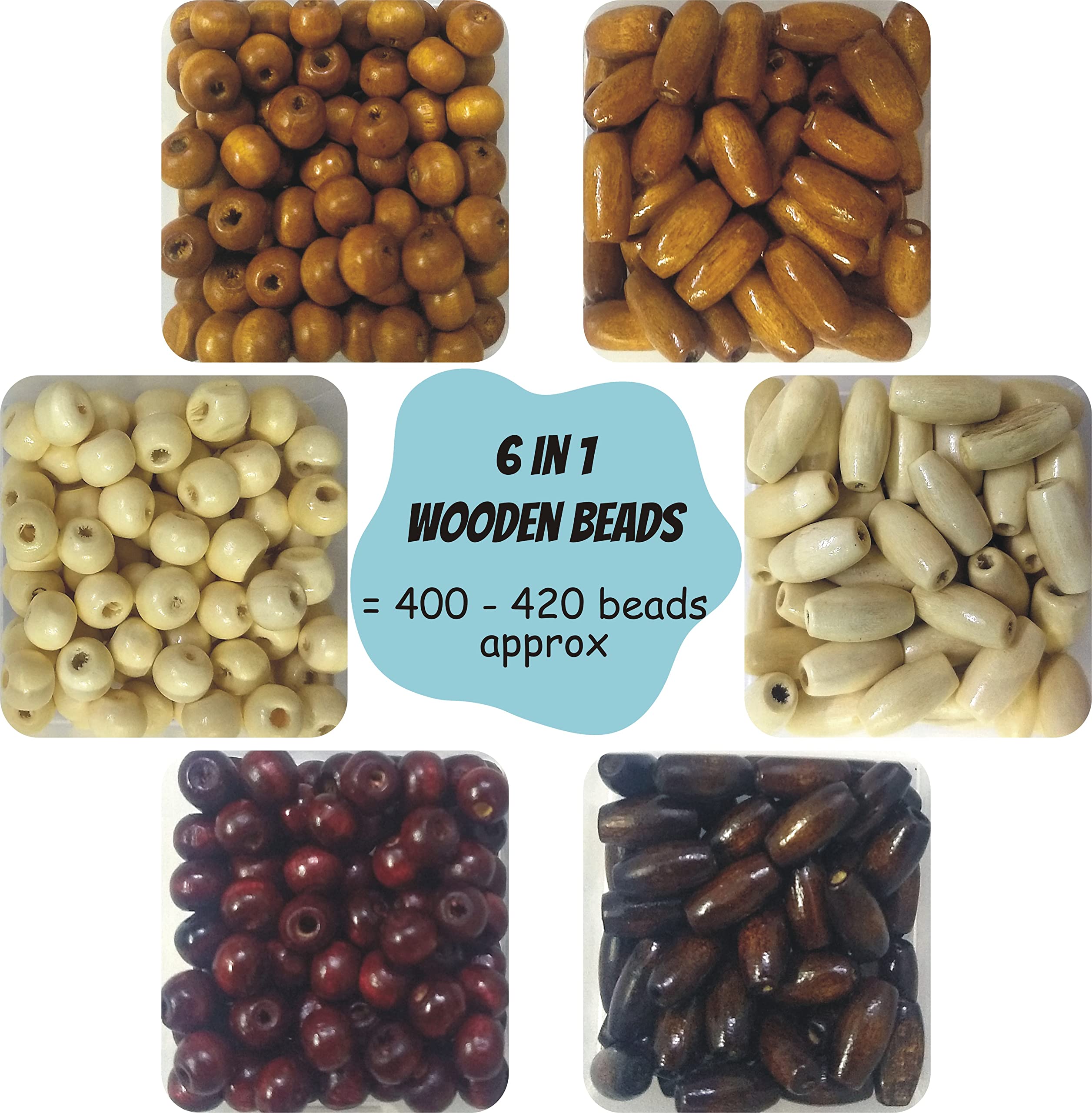 INDIKONB 400 pcs Wooden Beads for Jewelry Making, Art and Craft | Beads for Craft for Girls and DIY(8 mm Natural Plain Round Wood Beads & Long Bead | Wooden Beads - Plain | (B09KNVJJVP) Amazon Price History, Amazon Price Tracker