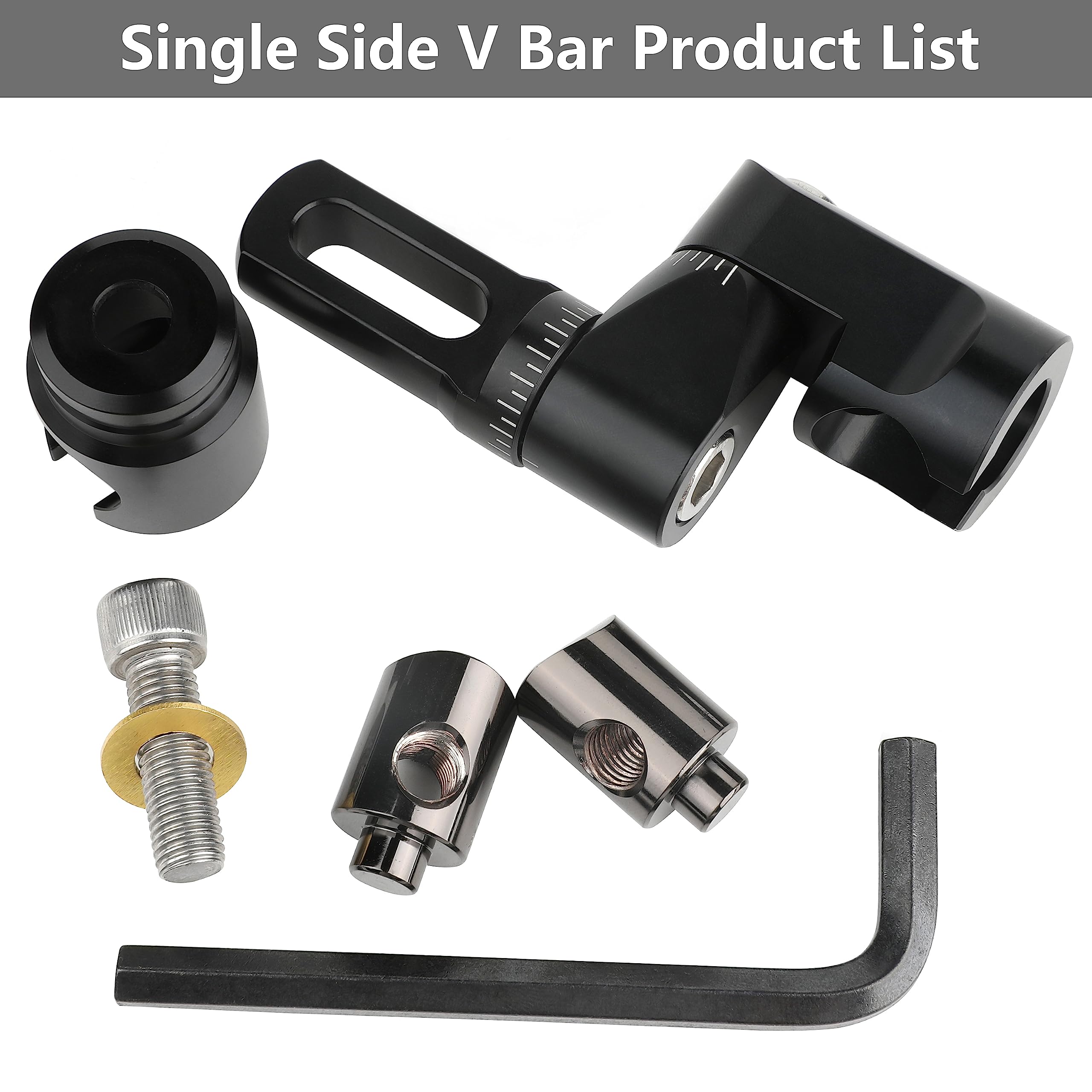 limaity Archery Adjustable V-Bar Mount,Single/Double V-Bar Mount Quick Disconnect for Compound Bow/Recurve Bow(Single Side V Bar)